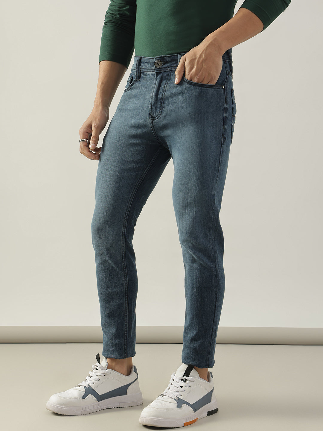 Washed Navy Skinny Jeans