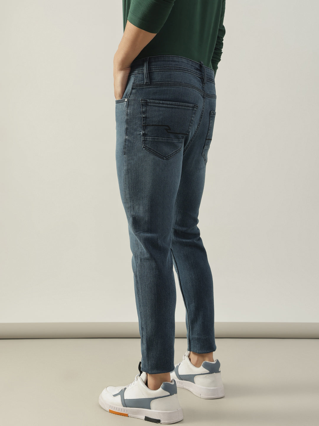 Washed Navy Skinny Jeans