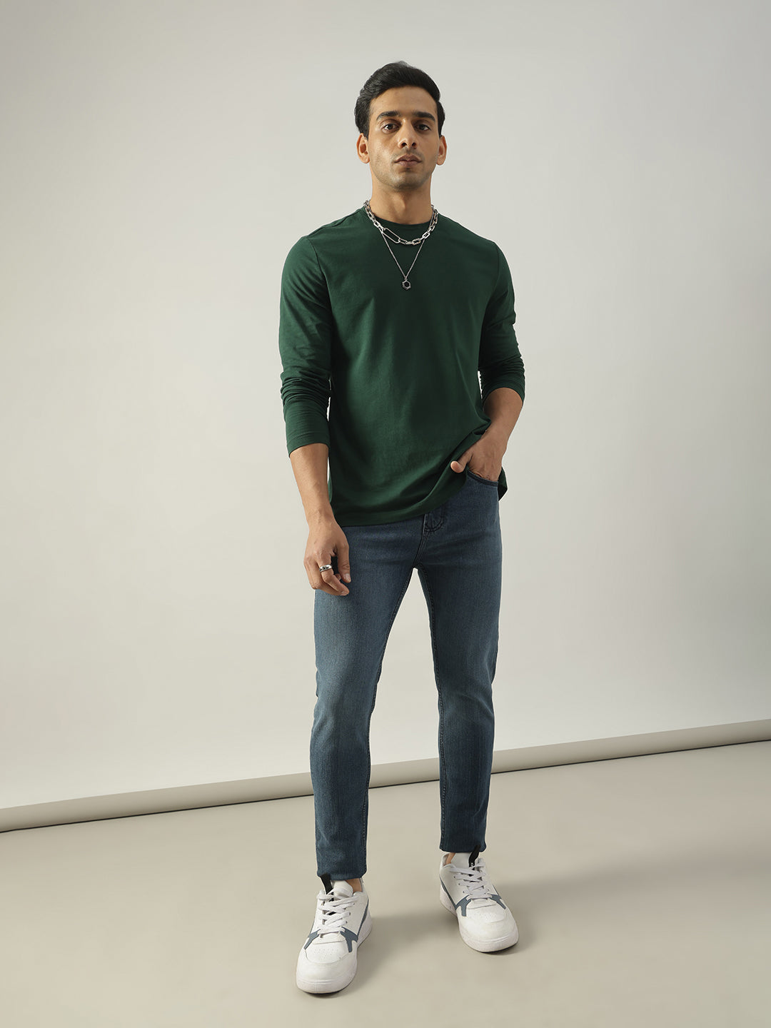 Washed Navy Skinny Jeans