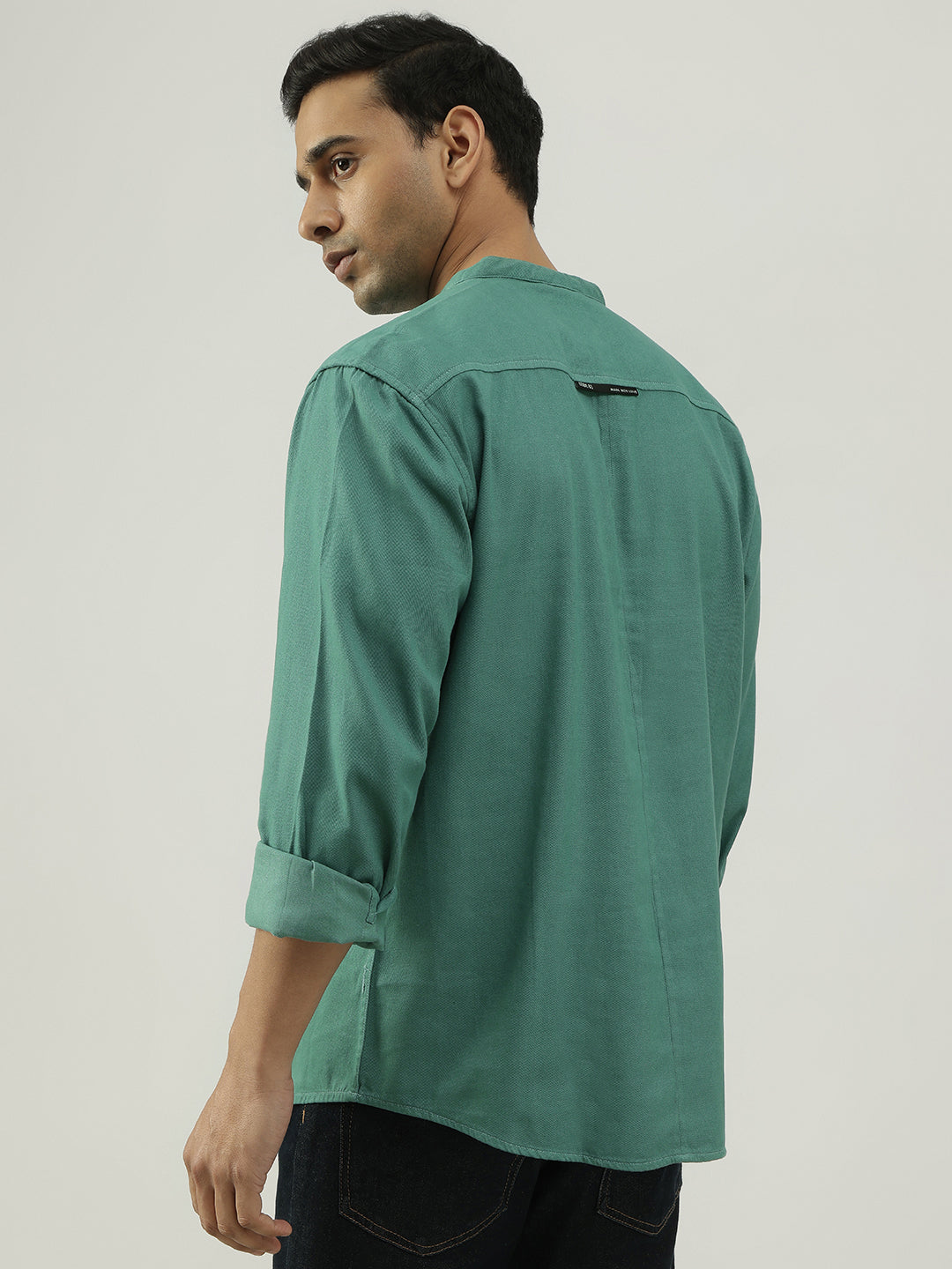 Green Shirt-Kurta with Full Sleeves