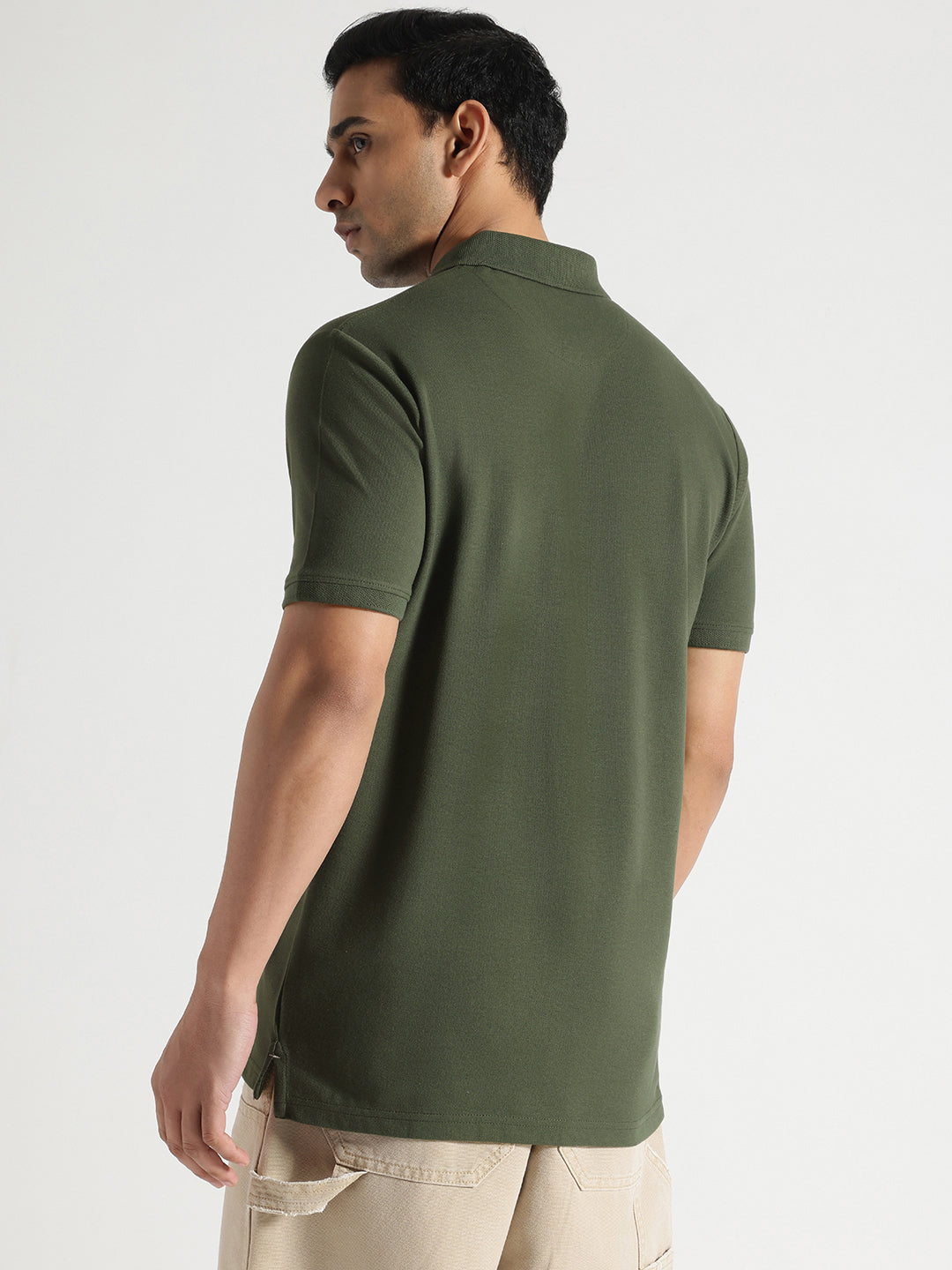 Olive Solid Polo Tshirt