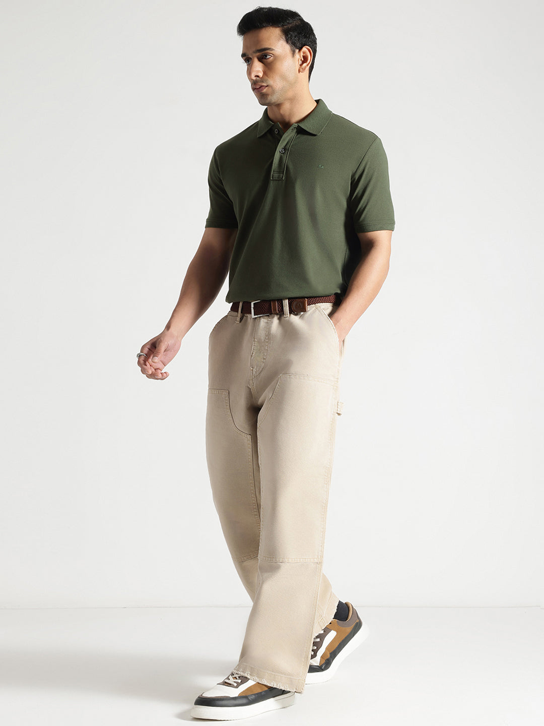 Olive Solid Polo Tshirt