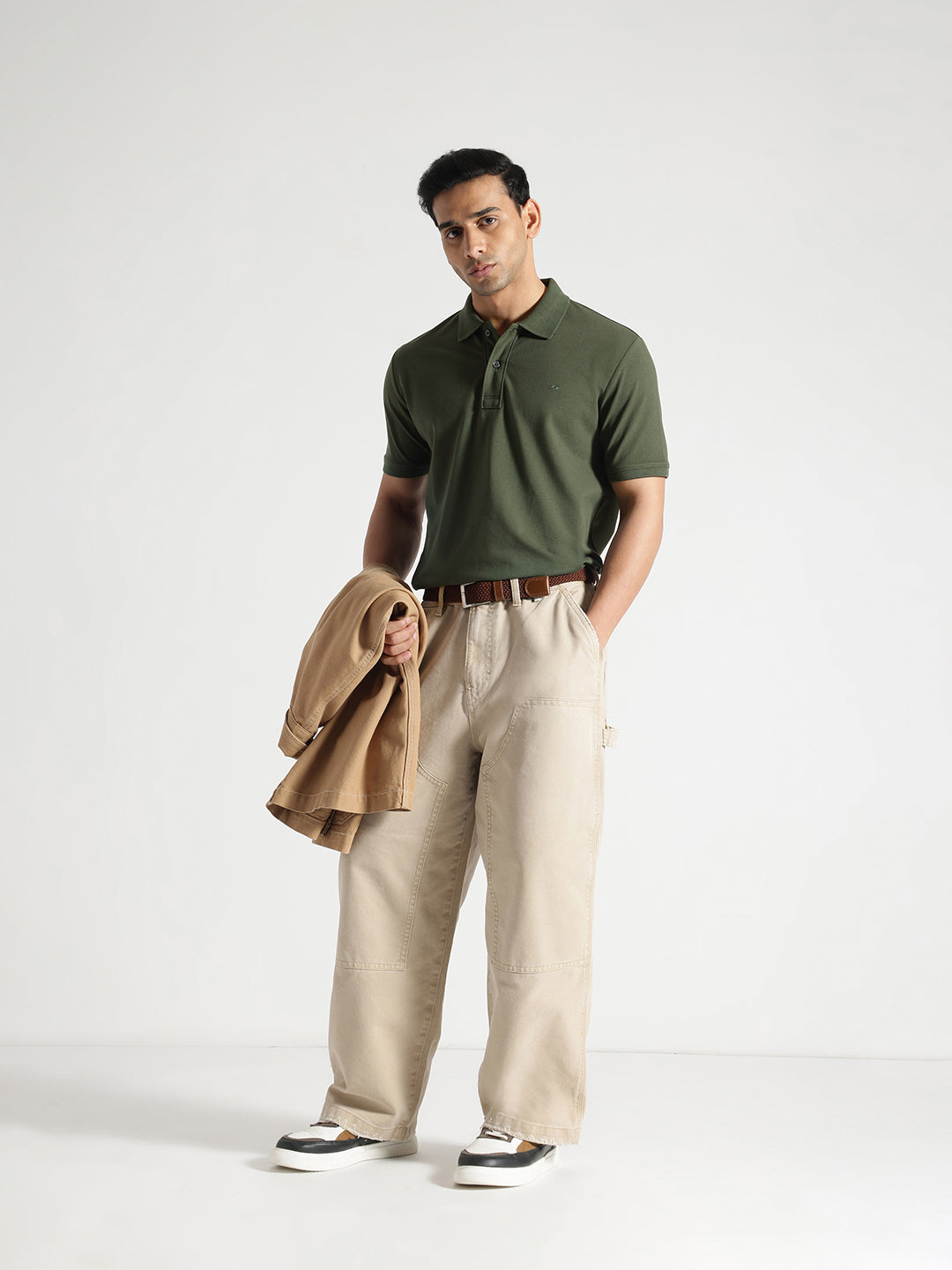 Olive Solid Polo Tshirt