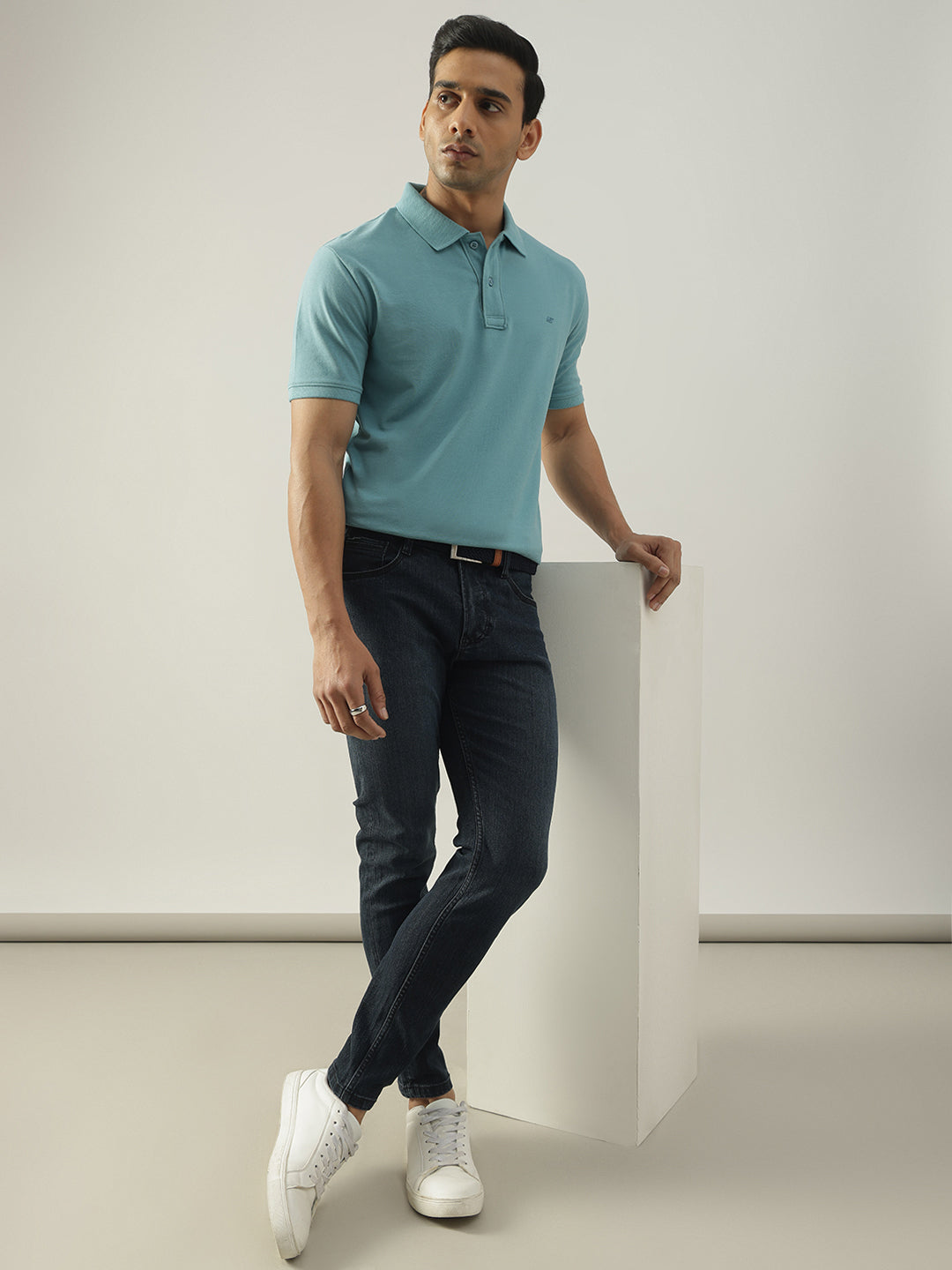 Light Blue Solid Polo Tshirt