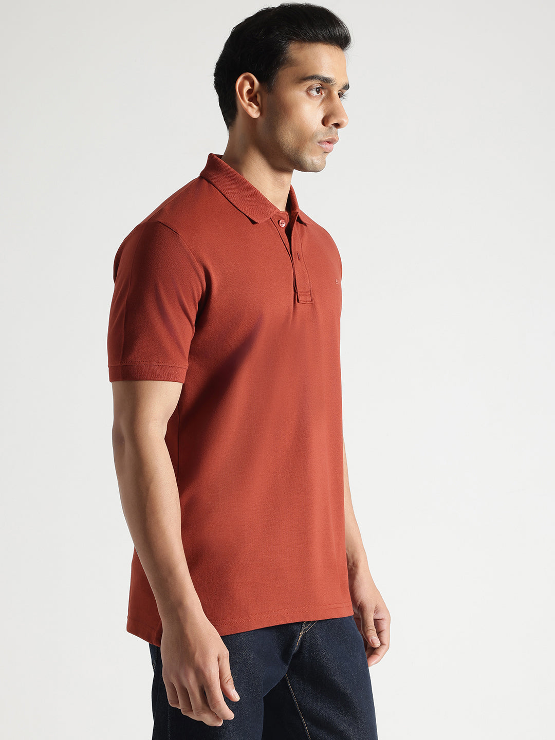 Rust Solid Polo Tshirt