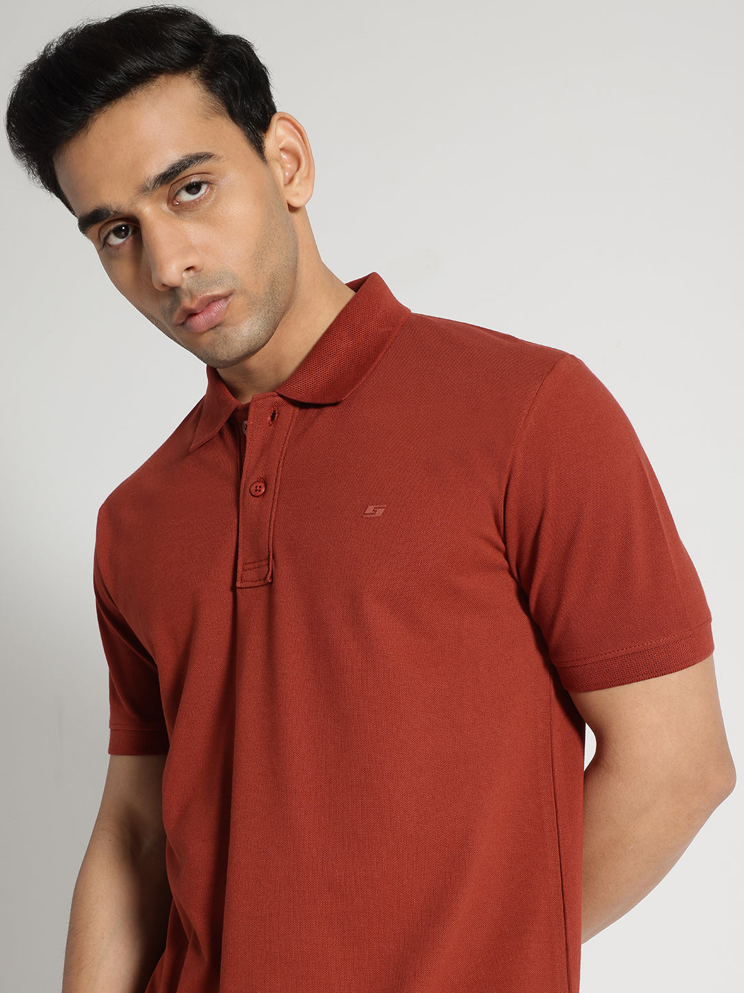 Rust Solid Polo Tshirt