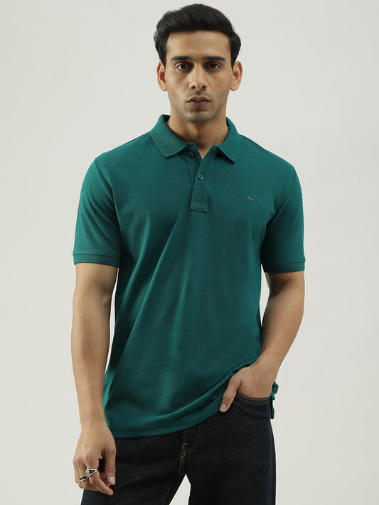 Green Solid Polo Tshirt