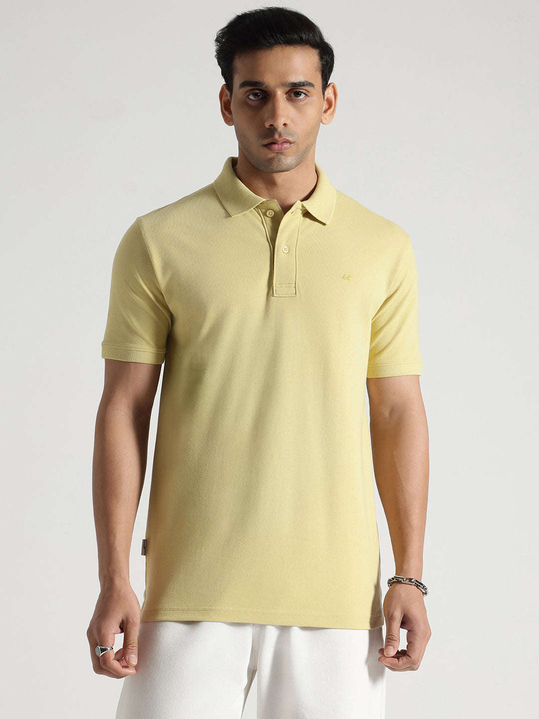 Yellow Solid Polo Tshirt