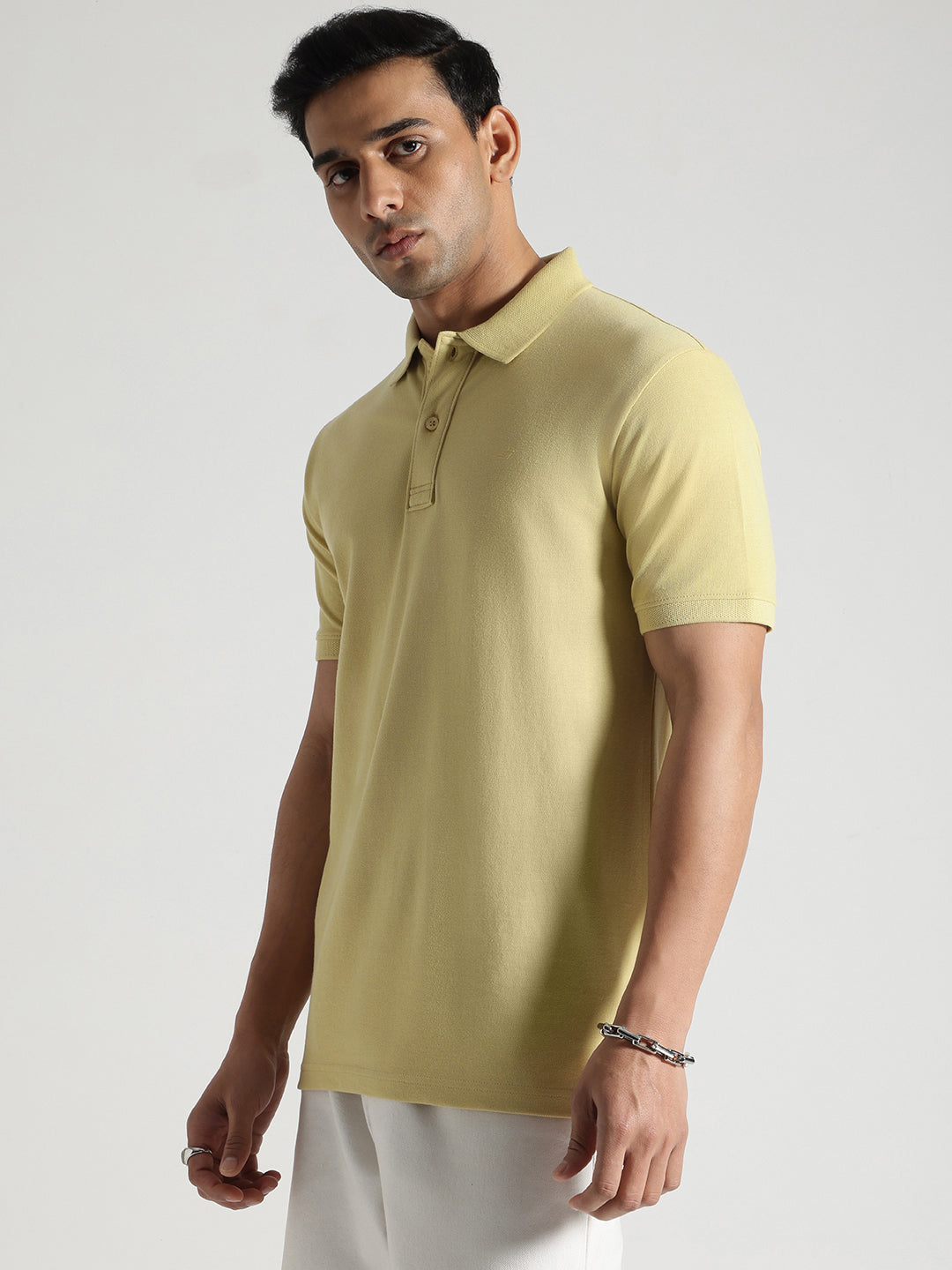 Yellow Solid Polo Tshirt