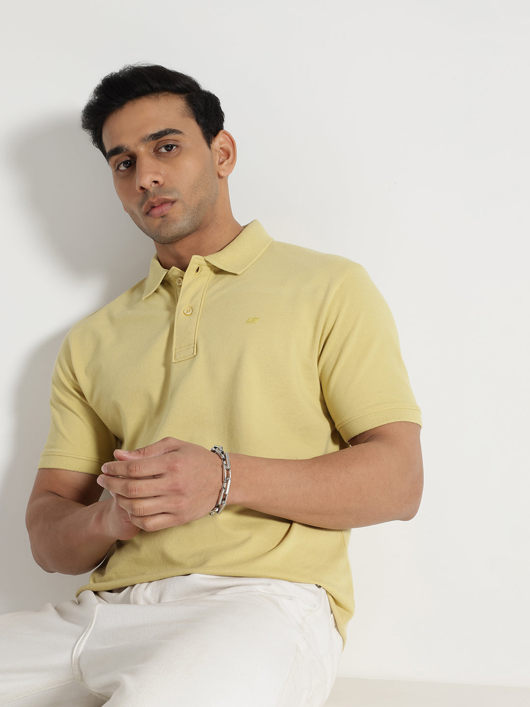 Yellow Solid Polo Tshirt