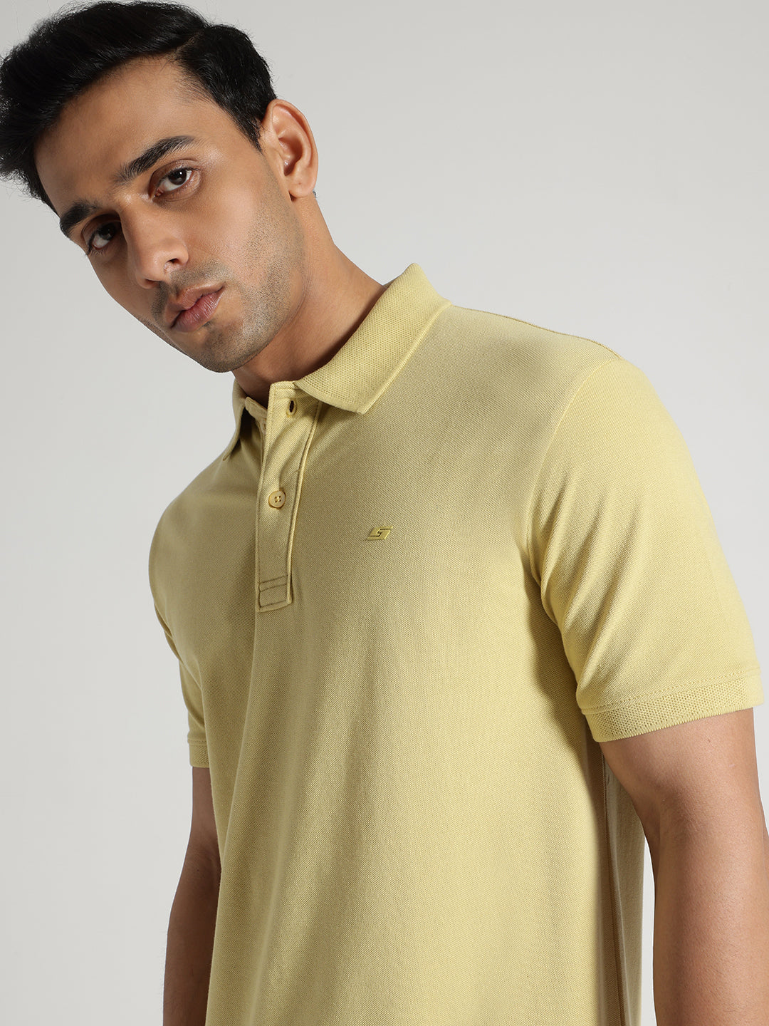 Yellow Solid Polo Tshirt