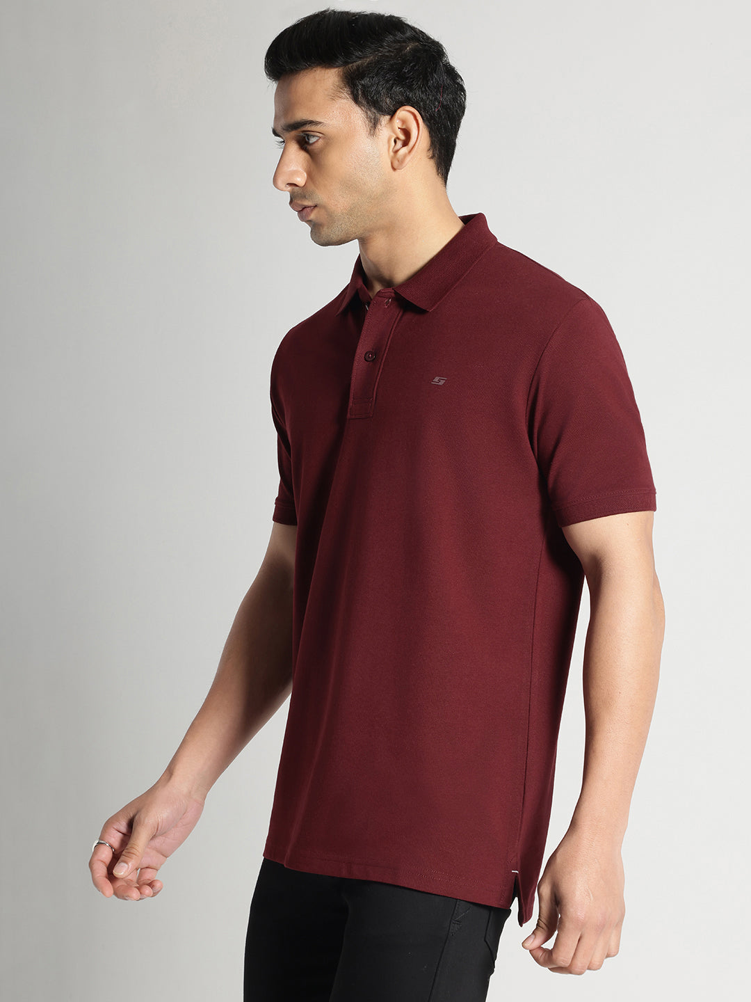 Maroon Solid Polo Tshirt