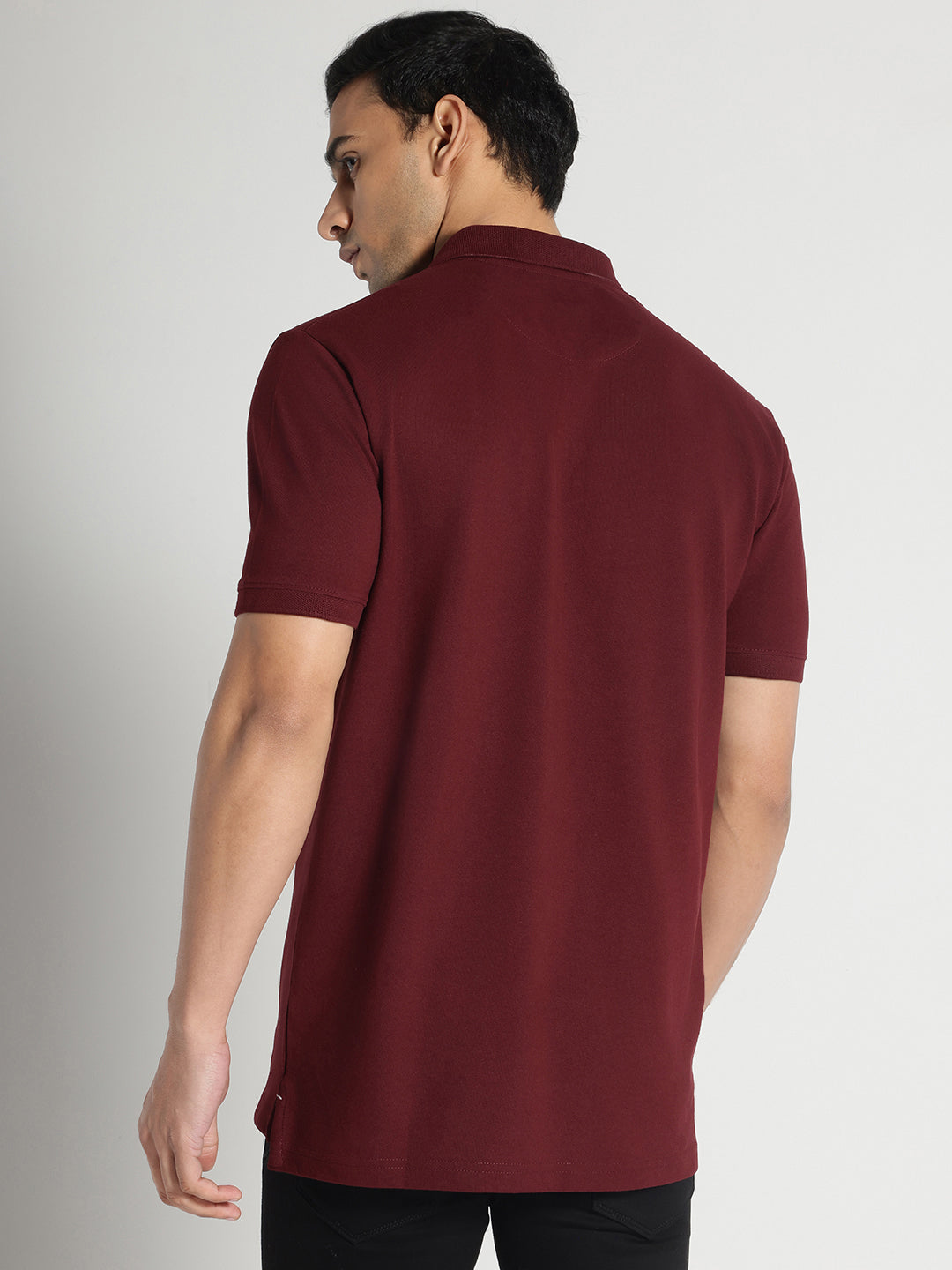 Maroon Solid Polo Tshirt