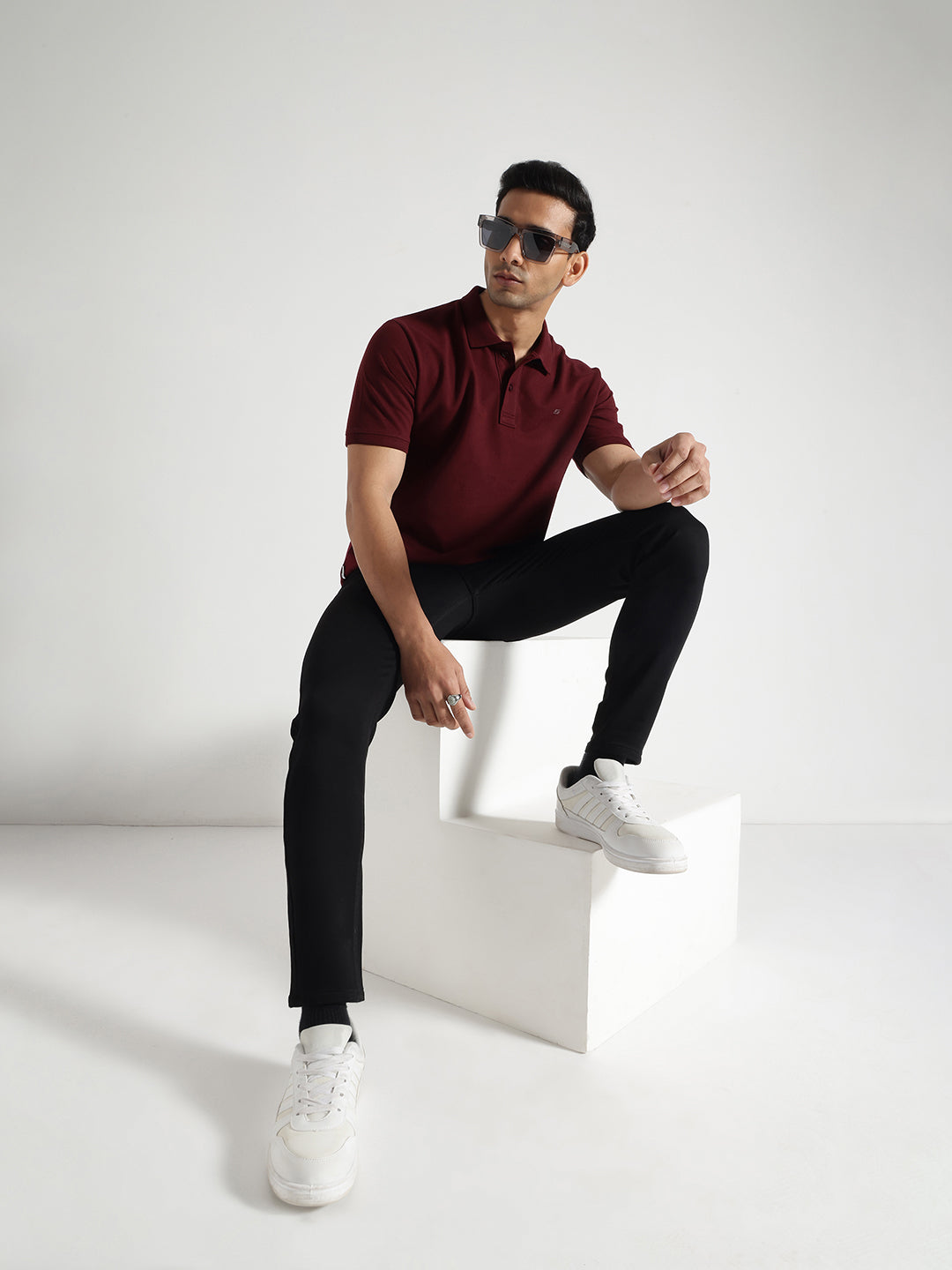 Maroon Solid Polo Tshirt