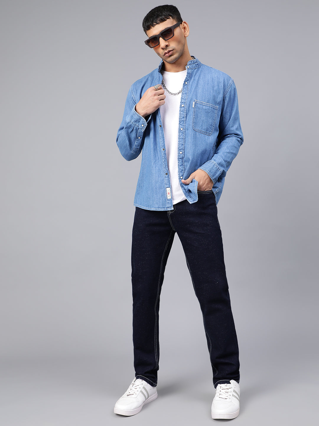Blue washed Classic Denim Shirt