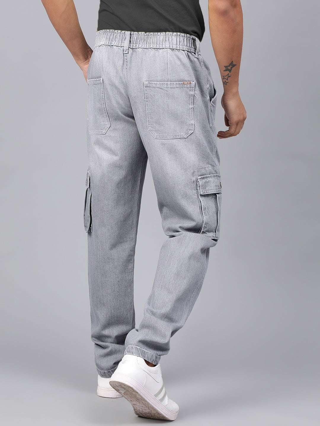 Elasticated Grey Cargo Joggers