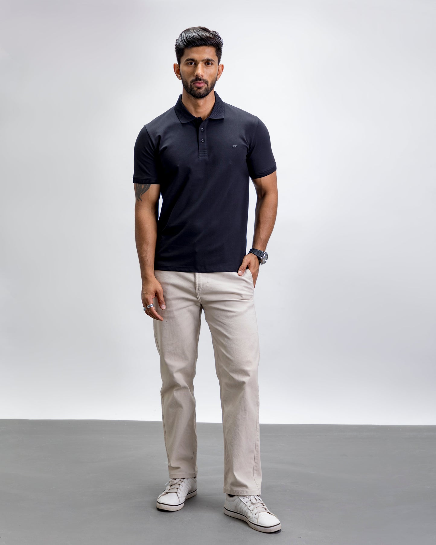 Solid Black Polo T-Shirt