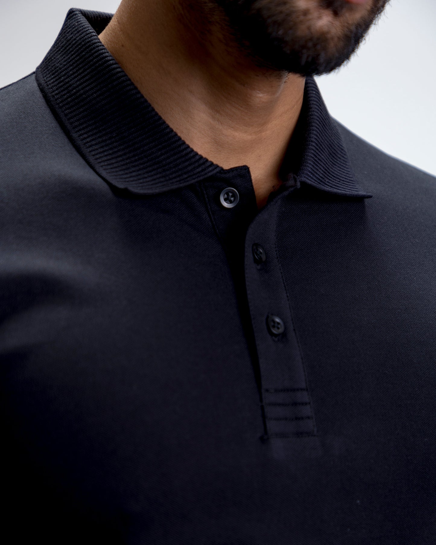 Solid Black Polo T-Shirt