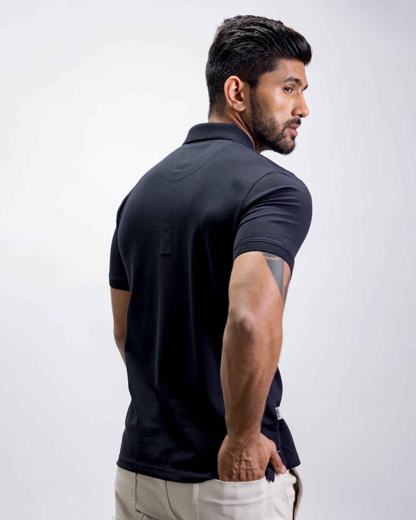 Solid Black Polo T-Shirt