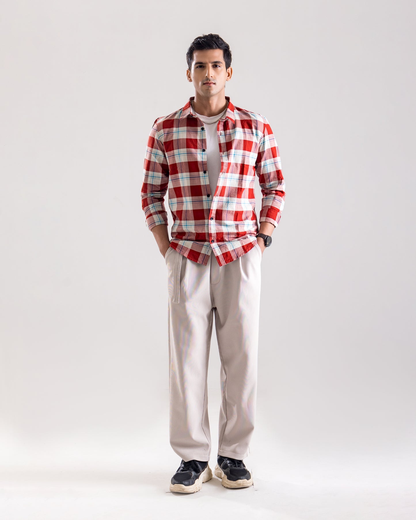 Cotton Check Shirt - Classic Rust