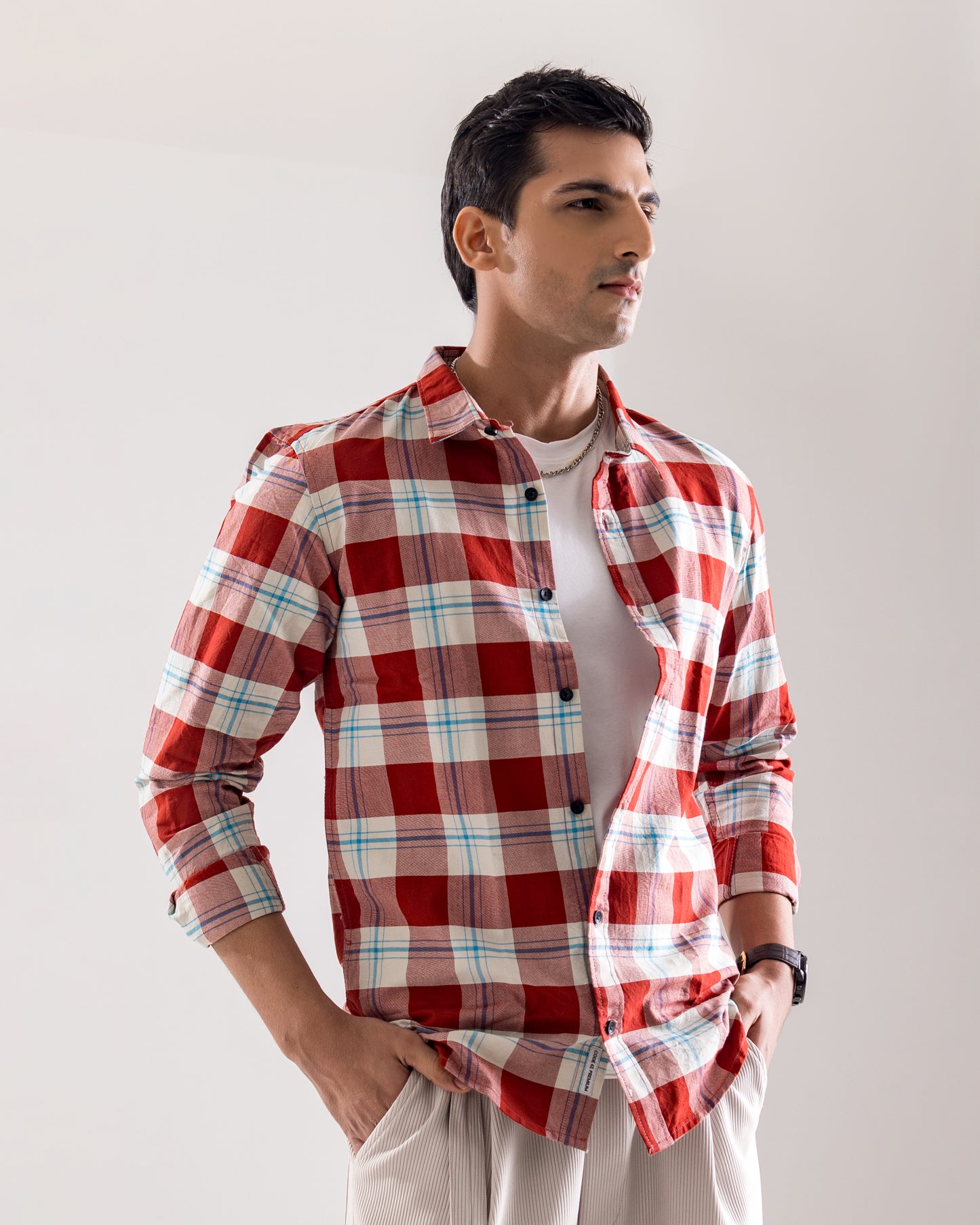Cotton Check Shirt - Classic Rust