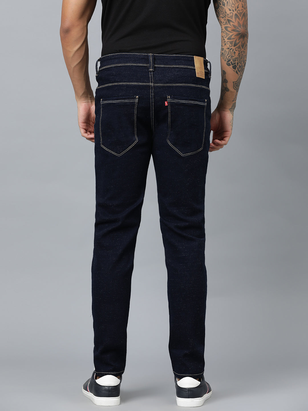 Classic dark blue straight fit jeans